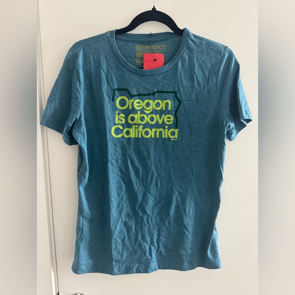 Oregon Is Above California Teal Graphic Tee